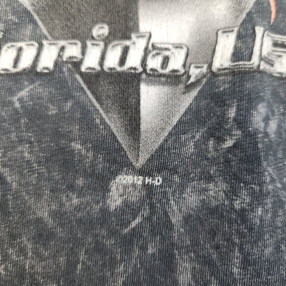 Harley-Davidson Shirt Mens 2XL Orlando Florida AOP Goth Tattoo Afflic Style Gray - Picture 10 of 12
